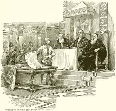Kolumbus vor der portugiesischen Junta von English School