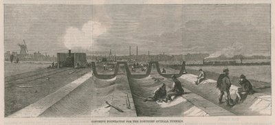 Betonfundament für die nördlichen Auslauftunnel von English School