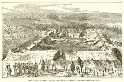Konföderierte Befestigungen nördlich von Manassas Junction, nahe Bull Run von English School