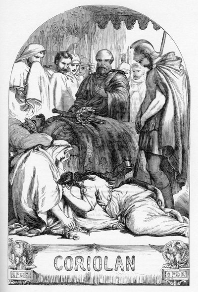 Coriolanus - Illustration in „Gesammelte Werke von William Shakespeare“ 1866 - Die Illustrationen und die allgemeine Form dieser Ausgabe sind von Cassell