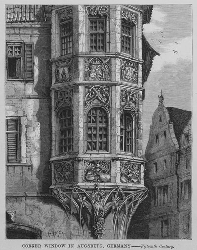 Eckfenster in Augsburg, Deutschland von English School