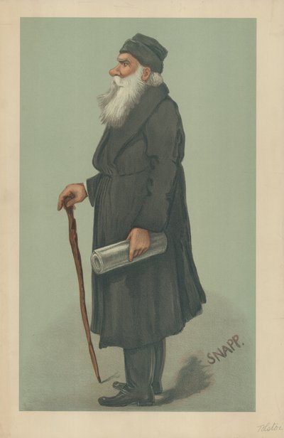 Graf Lyof Nikolaivitch Tolstoi, 24. Oktober 1901, Vanity Fair Karikatur von English School