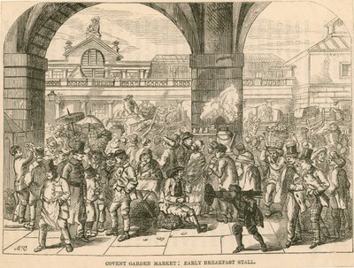 Covent Garden Markt, London: Früher Frühstücksstand von English School