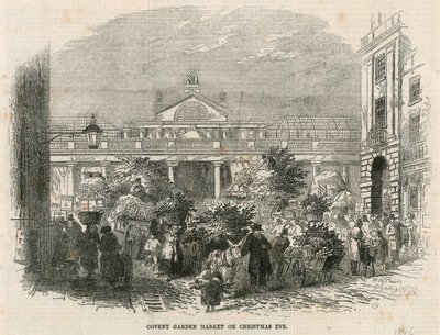 Covent Garden Market, London, an Heiligabend von English School
