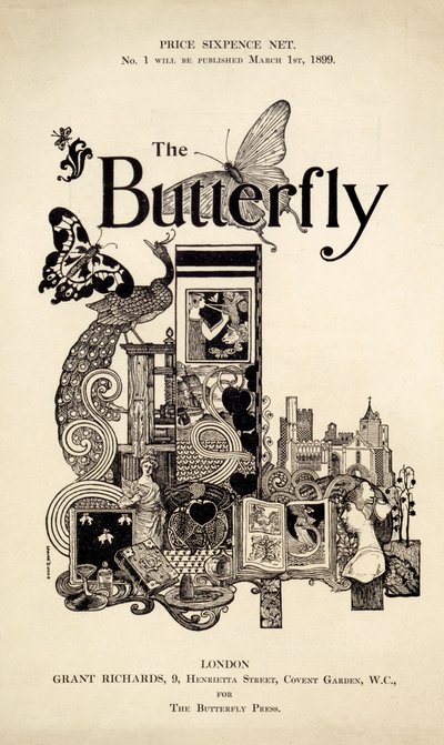 Titelblatt des The Butterfly Magazins, veröffentlicht am 1. März 1899 von English School