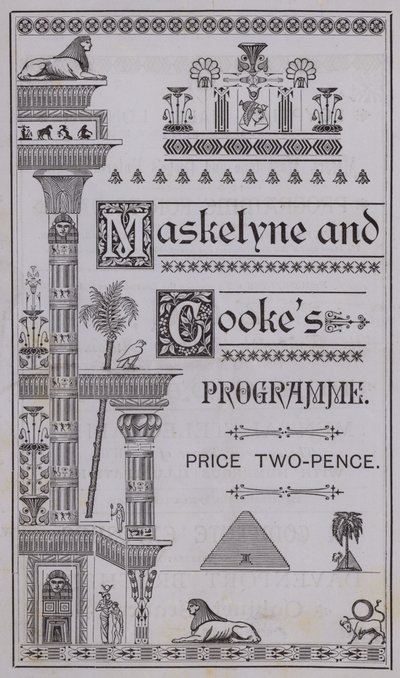 Titelblatt des Programms für die Egyptian Hall von English School