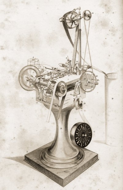 Crabtrees Kartensetzmaschine, ausgestellt auf der Großen Ausstellung 1851 von English School