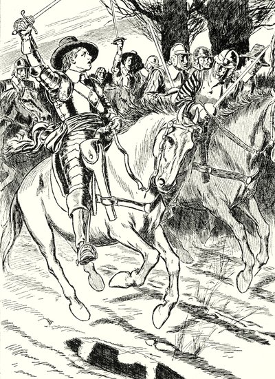 Cromwell führt seine Ironsides in die Schlacht von English School