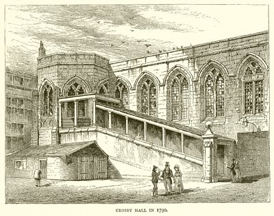 Crosby Hall im Jahr 1790 von English School