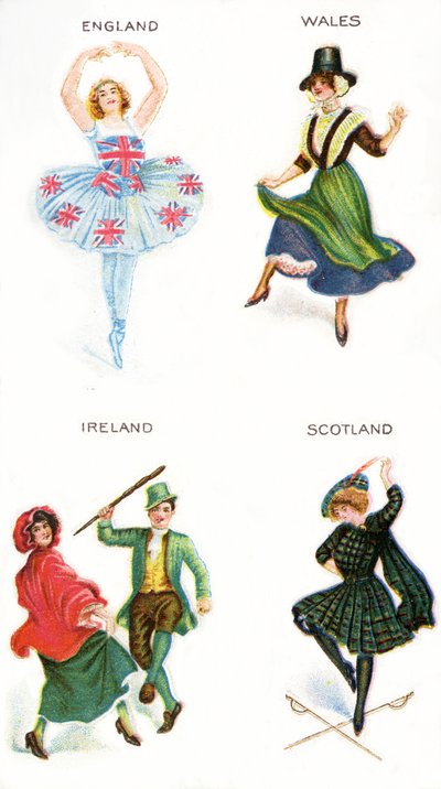 Tänzer der Britischen Inseln, Zigarettenbilder, 1915 von English School