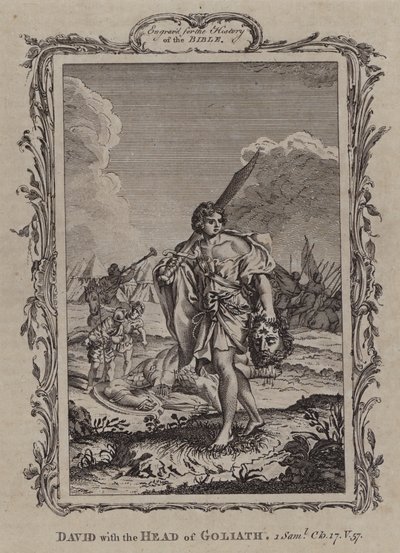 David mit dem Kopf von Goliath (Gravur) von English School
