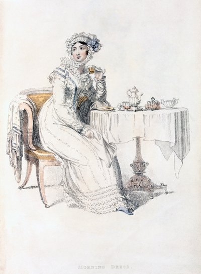 Tageskleid, Modeplatte aus Ackermanns Repository of Arts von English School