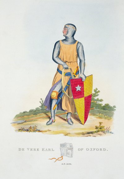 De Vere, Earl of Oxford, 1280, aus Ancient Armour von Samuel Rush Meyrick, 1824 von English School