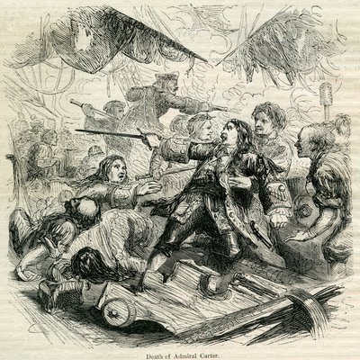 Tod von Admiral Carter, 1692 von English School