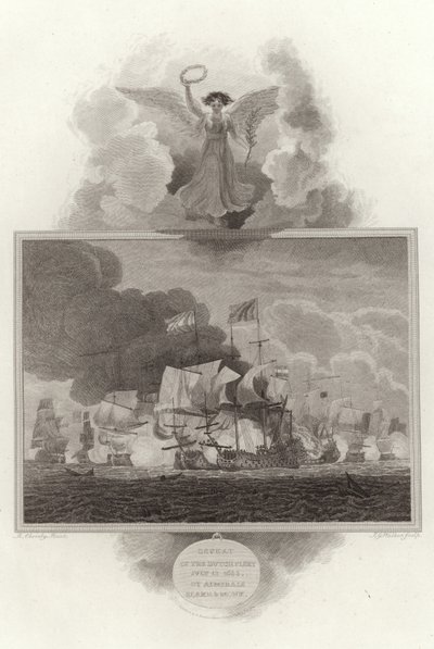 Niederlage der niederländischen Flotte am 13. Juli 1653 durch Admirale Blake und Monk von English School