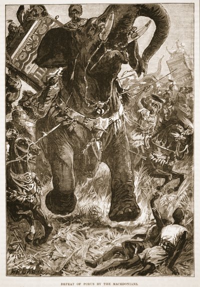 Niederlage des Porus durch die Makedonier von English School