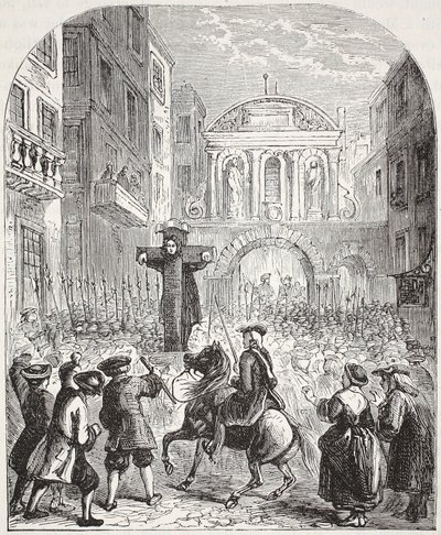 Defoe am Pranger am Temple Bar von English School