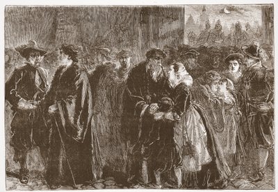 Abreise der verbannten Prediger aus Kuttenberg, Illustration aus The History of Protestantism von James Aitken Wylie, veröffentlicht 1878 von English School