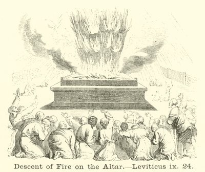 Herabkommen des Feuers auf den Altar, Levitikus, ix, 24 von English School