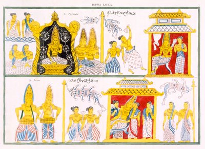 Dewa Loka, aus Die Geschichte und Lehre des Buddhismus von Edward Upham, 1829 von English School
