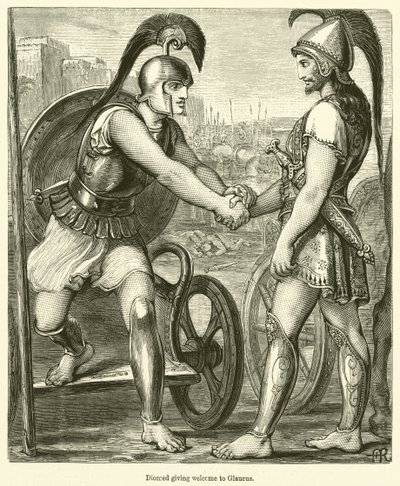 Diomed heißt Glaucus willkommen von English School