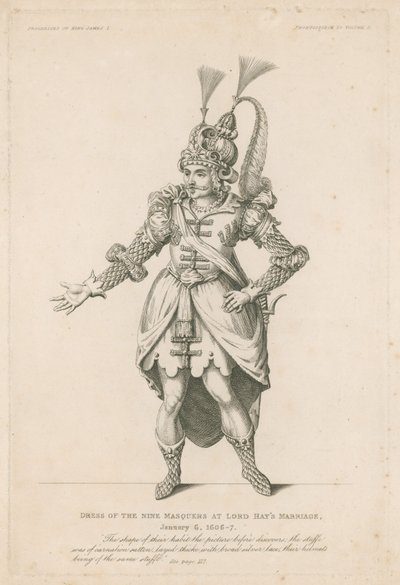 Kleidung von neun Maskierten bei Lord Hays Hochzeit, 6. Januar 1606-7 von English School