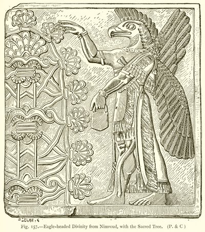 Adlerköpfige Gottheit aus Nimrud, mit dem heiligen Baum von English School