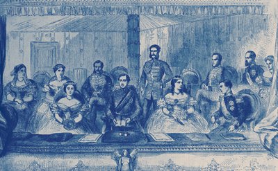 Edward VII. und Königin Alexandra von England in der Oper in London von English School