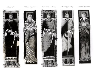 Abbildungen von Heinrich II. (1133-89) Eleonore von Aquitanien (ca. 1122-1204) Richard Löwenherz (1157-99) und Isabel d