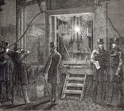 Elektrische Apparatur für den Uhrturm, Houses of Parliament aus The Illustrated London News, 16. August 1873 von English School