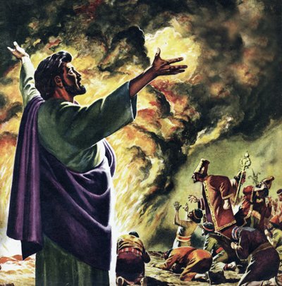 Elija ruft Feuer vom Himmel herab von English School