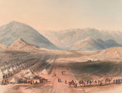 Lager der Kandahar-Armee unter General Nott vor den Mauern von Kabul von English School