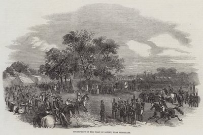 Lager auf der Ebene von Satory, nahe Versailles von English School
