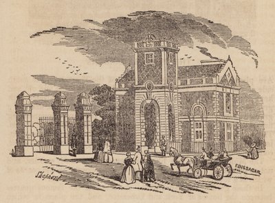 Eingangslodge, Victoria Park (Stich) von English School