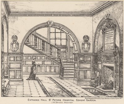 Eingangshalle zum St. Peters Hospital, Covent Garden von English School