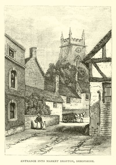Eingang nach Market Drayton, Shropshire von English School