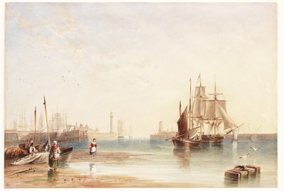 Eingang zum Hafen von Sunderland von North Sands von English School