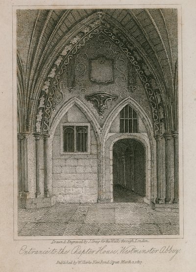 Eingang zum Kapitelhaus, Westminster Abbey, London von English School