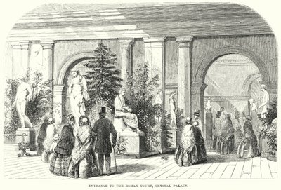 Eingang zum römischen Hof, Crystal Palace (Gravur) von English School