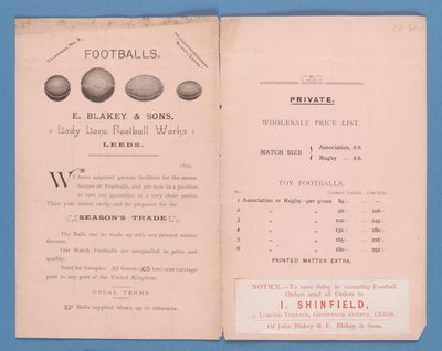 Ausrüstungskatalog von E. Blakey & Sons, 1895 von English School