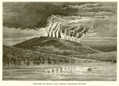 Ausbruch des Mauna Loa, Hawaii, Sandwichinseln von English School