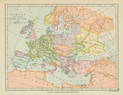 Europa beim Tod von Karl dem Großen von English School