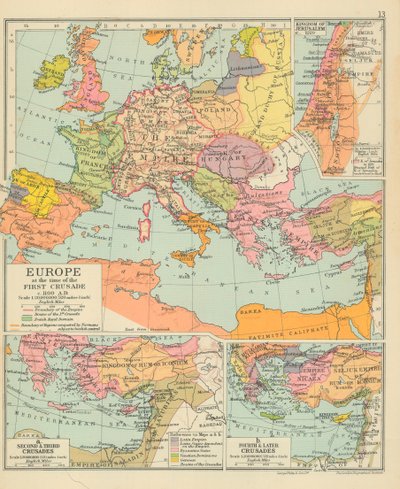 Europa zur Zeit des Ersten Kreuzzugs um 1100 n. Chr. von English School