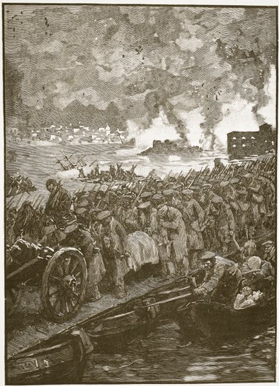 Evakuierung von Sebastopol, Illustration aus Cassells Illustrated History of England von English School