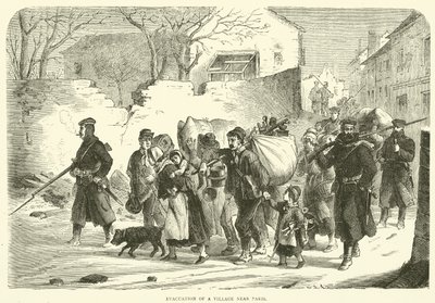 Evakuierung eines Dorfes bei Paris, Dezember 1870 von English School