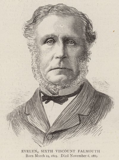 Evelyn, Sechster Viscount Falmouth (Gravur) von English School