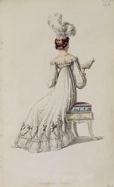 Abendkleid, Modeplatte aus Ackermanns Repository of Arts von English School