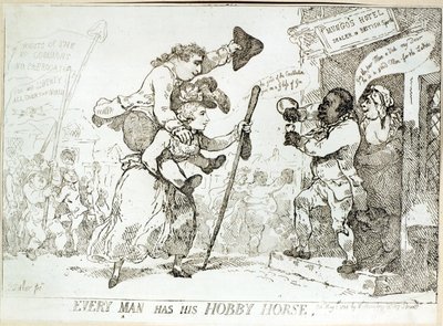 Jeder Mann hat sein Steckenpferd, veröffentlicht 1784 von English School