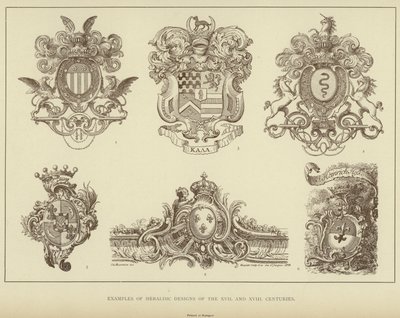 Beispiele für heraldische Designs des XVII. und XVIII. Jahrhunderts von English School