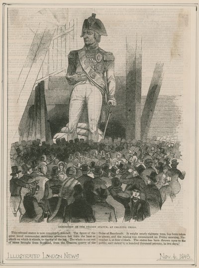 Ausstellung der Nelson-Statue am Charing Cross von English School